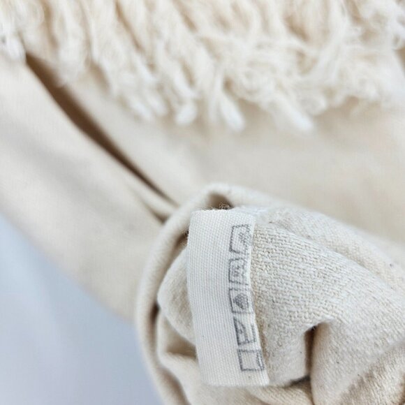 Chintamani Alchemistry Dress Cream Deep V-neck Fringe Sleeveless Mini Boho Sz L - Picture 9 of 10